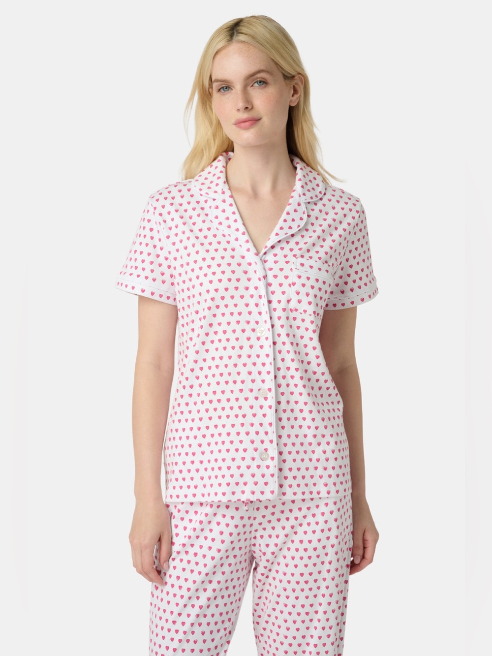 Roller Rabbit Pink Hearts Fiora Pajama Top